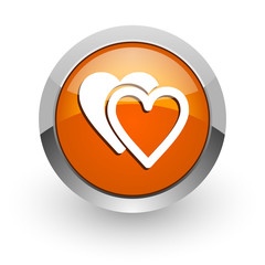 love orange glossy web icon