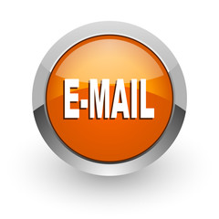 email orange glossy web icon