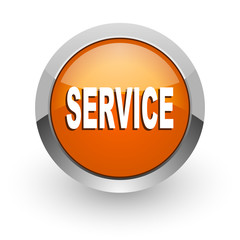 service orange glossy web icon