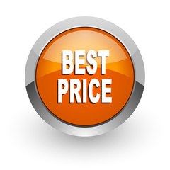best price orange glossy web icon