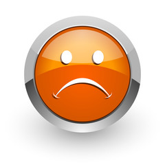 cry orange glossy web icon