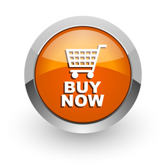 buy now orange glossy web icon