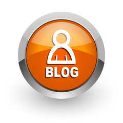 blog orange glossy web icon