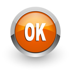 ok orange glossy web icon