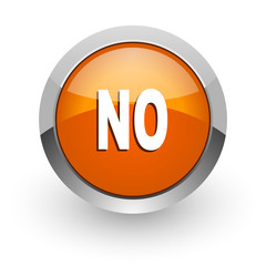 Obraz premium no orange glossy web icon