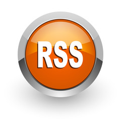 rss orange glossy web icon