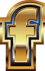 Obraz premium Golden Font Letter f