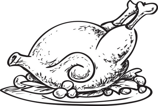 recommend clip art: Roasted Chicken Doodle