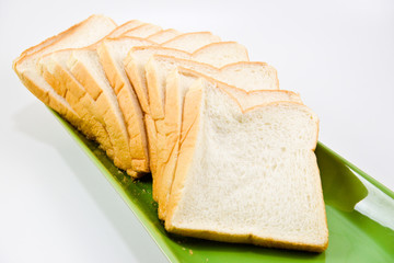 The cut bread close up