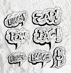 Speech Bubble background design on Cement wall texture backgroun