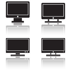 Monitor icons vector set