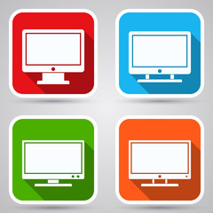 Monitor icons vector set