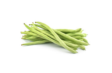 green beans on white background