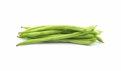 green beans on white background