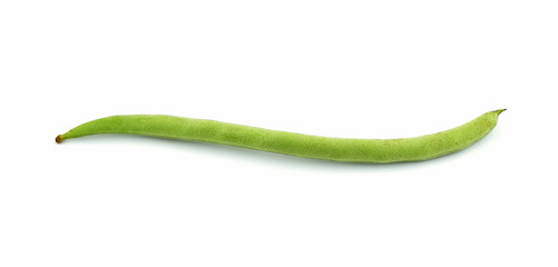 green beans on white background