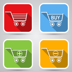 Shopping cart vector icons