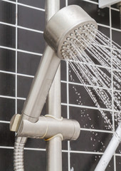 shower with water stream.