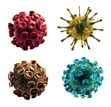 Detailed 3d illustration of Viruses isolated on white background