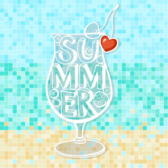 Summer background.Poster, vector.