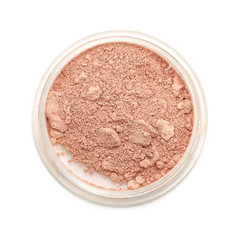 Closeup used makeup powder