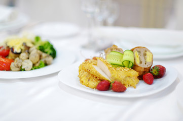 A plate with assorted meat snacks