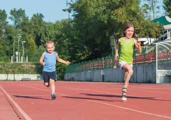 Obraz premium children running
