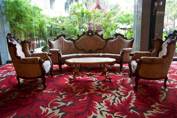 Interior setting style classic vintage living room