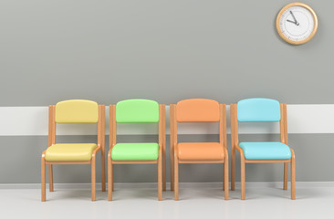 Obraz premium Warteraum bunte Stühle