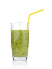 Juice studio shot white background with straw