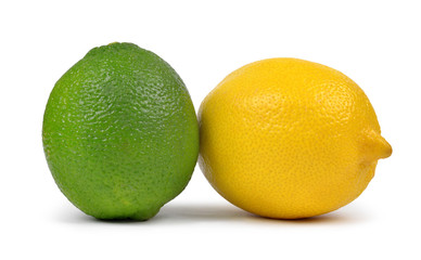 Lemons and Limes isolated on white