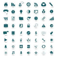 Icons set business - only color, vector
