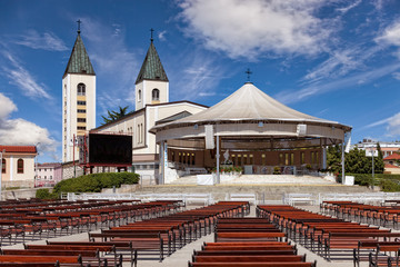 Naklejka premium Saint James church of Medjugorje in Bosnia and Herzegovina.