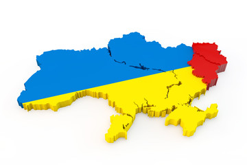 Fototapeta premium Ukraine map Donetsk and Luhansk