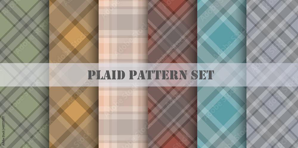 Poster plaid patterns. vector set.