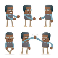 set of teacher character in different poses