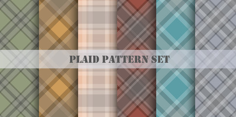 Plaid Patterns. Vector set.