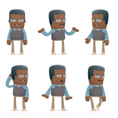 set of teacher character in different poses