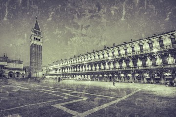 Fototapety  Plac San Marco w Wenecji, Włochy - w stylu retro