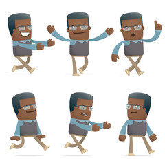 set of teacher character in different poses
