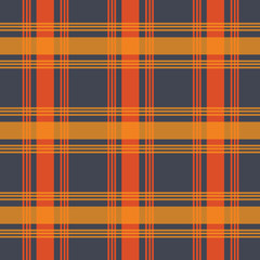 dark grey with orange color urban plaid pattern