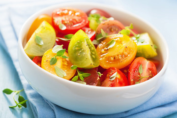 healthy salad with colorful tomatoes