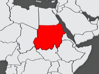 Obraz premium Map of worlds. Sudan.