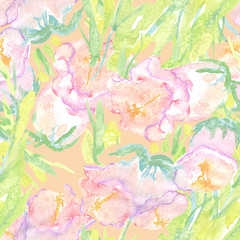 Bells flower seamless pattern