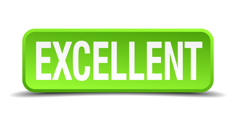 excellent green 3d realistic square isolated button