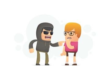 hooligan takes money from the victim