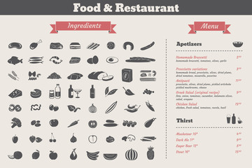 food ingredients & restaurant food menu - 68160895