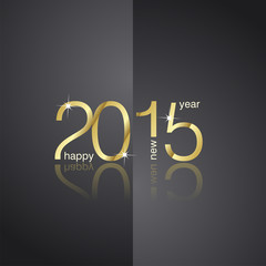 Gold 2015 front back black background vector