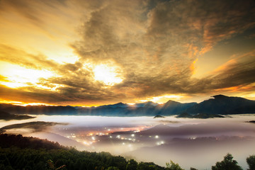 Sunrise with nice mountain