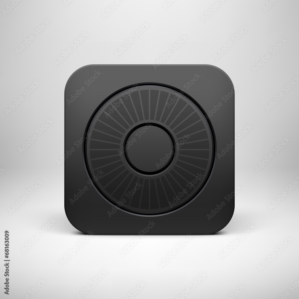 Poster black abstract app icon button template