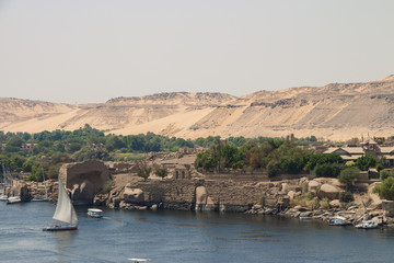Nile river in Aswan, Egypt